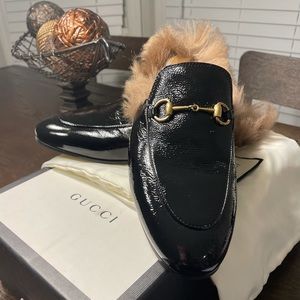 Gucci
Women's Princetown Apron Toe Mules